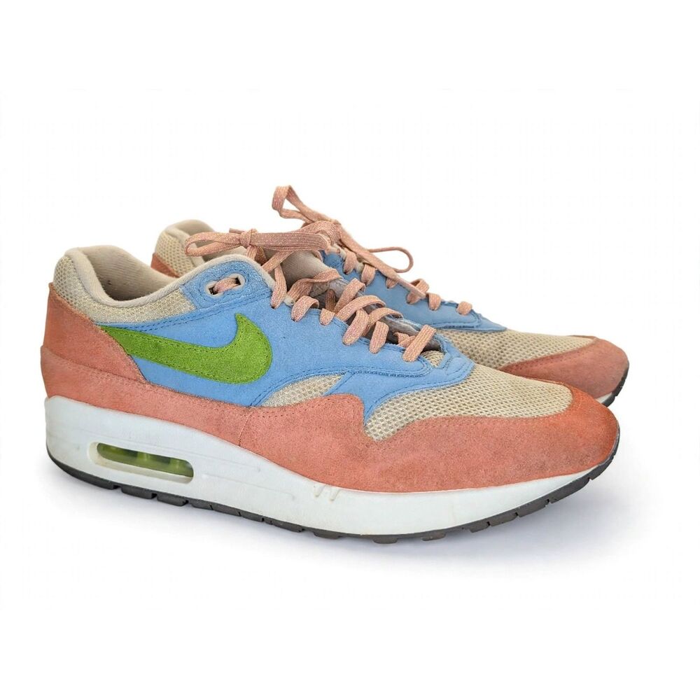 Nike Air Max 1 Light Madder Root Worn Blue DV3196-800 W9.5 Pre-Owned Peach Green